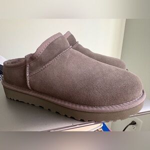 New UGG Classic Slipper Grey Wool Blend Lining Women's 7